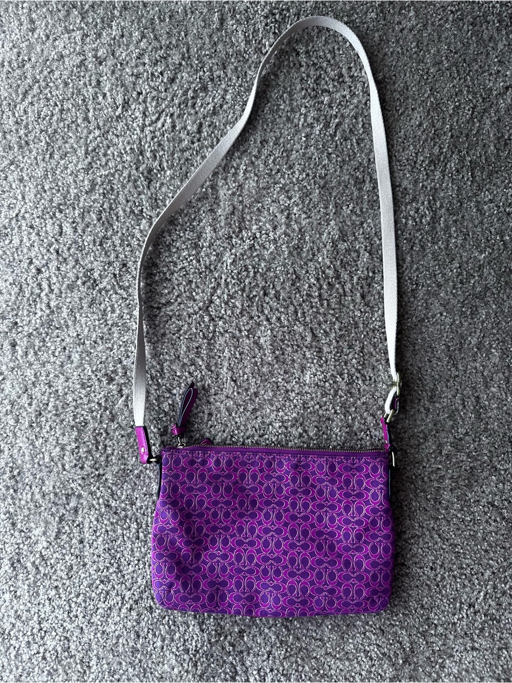 Coach Pink poppy monogram Signature Crossbody with Light Strap